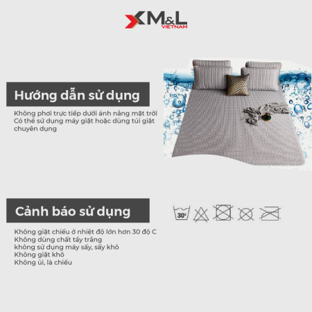 Chiếu điều hòa cao su non - vải lụa Nano mát lạnh M&L CM1 0322-ML-CM1-G