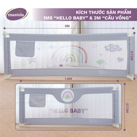 Thanh chắn giường điều chỉnh độ cao 4Babies 015 Hello Baby 1.8M