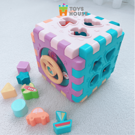 Set 6 miếng lắp ghép thả khối có đèn nhạc - Đồ chơi tiền giáo dục cho bé ToysHose HE0530