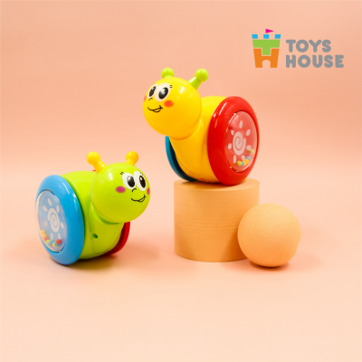 Đồ chơi lật đật gật gù có bánh xe cho bé Toyshouse 008-2 chú vịt vàng dễ thương 