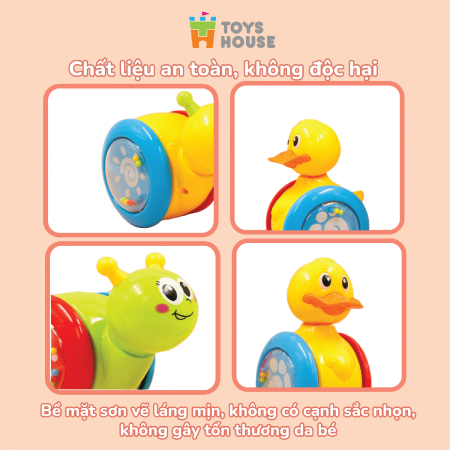 Đồ chơi lật đật có bánh xe cho bé Toyshouse 008-1 hình ốc sên ngộ nghĩnh