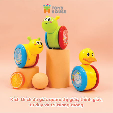 Đồ chơi lật đật có bánh xe cho bé Toyshouse 008-1 hình ốc sên ngộ nghĩnh
