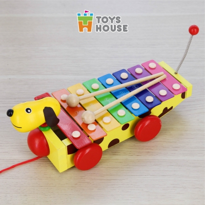 Đàn gõ xylophone hình cún con cầu vồng Toyshouse 1152