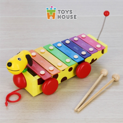 Đàn gõ xylophone hình cún con cầu vồng Toyshouse 1152