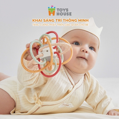 Đồ chơi bóng vòng nhựa mềm kết hợp gặm nướu manhattan cho bé ToysHouse 822-86