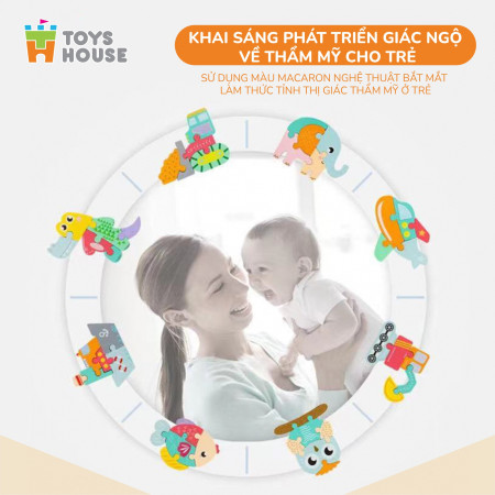 Đồ chơi ghép hình gỗ 3D - đồ chơi gỗ thông minh Toys House nhân vật hoạt hình ngộ nghĩnh, màu sắc đa dạng