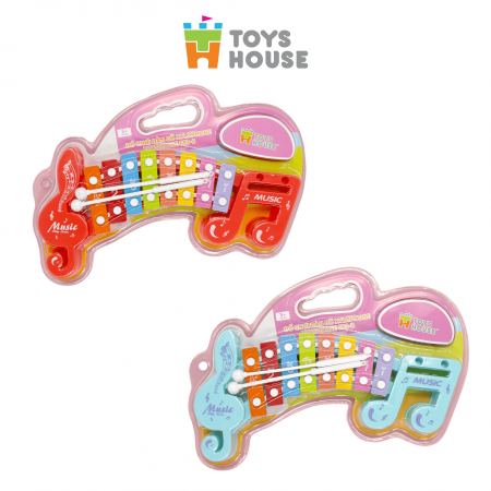 Đồ chơi đàn gõ Xylophone cho bé 8 phím hình nốt nhạc Toyshouse 683-2 màu xanh