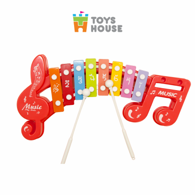 Đồ chơi đàn gõ Xylophone cho bé 8 phím hình nốt nhạc Toyshouse 683-2 màu đỏ