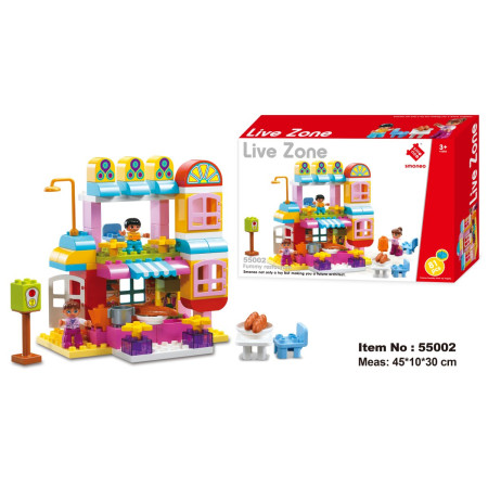 Đồ chơi Smoneo Duplo Lego 55002 - Bộ đồ chơi lắp ghép Nhà hàng vui vẻ 81 chi tiết Toyhouse 