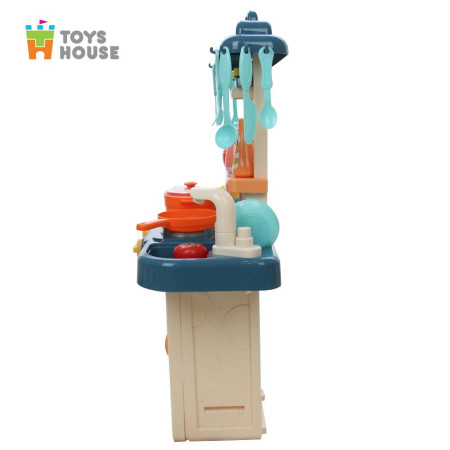 Bộ đồ chơi nhà bếp cho bé nấu nướng Toyshouse màu xanh.