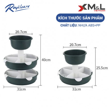 Khay kệ đựng thực phẩm lẩu 2 tầng/3 tầng xoay 360 độ M&L - Royalcare KL