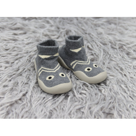 Giày tất tập đi cho bé đế cao su chống trượt - Cổ cao phong cách Hàn Quốc Comfybaby GB002- chính hãng (Màu Ghi Xám)