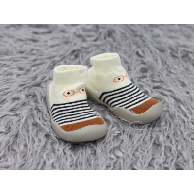 Giày tất tập đi cho bé đế cao su chống trượt - phong cách Hàn Quốc Comfybaby GB002 (Màu kẻ sọc)