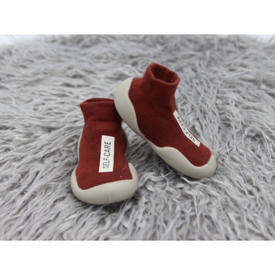 Giày tất tập đi cho bé đế cao su chống trượt - Cổ cao phong cách Hàn Quốc Comfybaby GB001 - chính hãng (Màu đỏ)