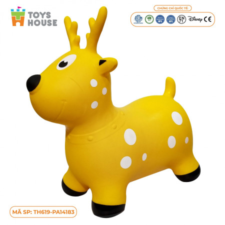 Thú Nhún Bơm Hơi Hình Tuần Lộc vàng Toys House TH319-PA14183