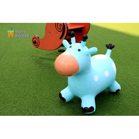 Thú Nhún Bơm Hơi Hình Chú Hươu Màu Xanh Toys House TH319-PA2806