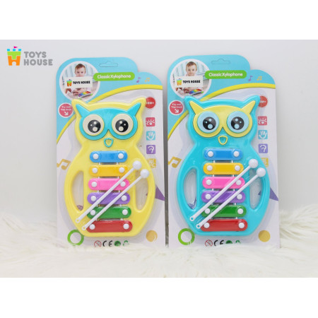 Đàn gõ Xylophone hình cú mèo đáng yêu Toys House màu xanh 0820-TH-FF-0101-B