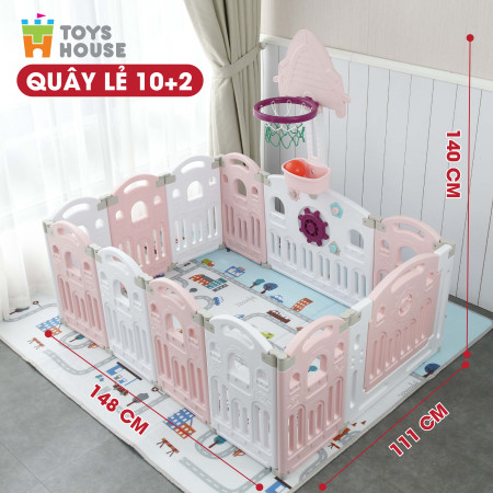 Quây bóng hình máy bay KT 148*111*63cm Toyshouse WM19086-QBB  (10+2) gồm thảm và cột bóng rổ 