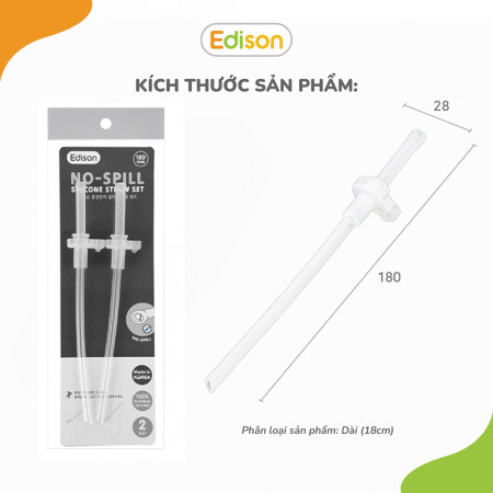 Ống hút sữa silicon đa năng Edison chính hãng Hàn Quốc cho bé tập hút 3024