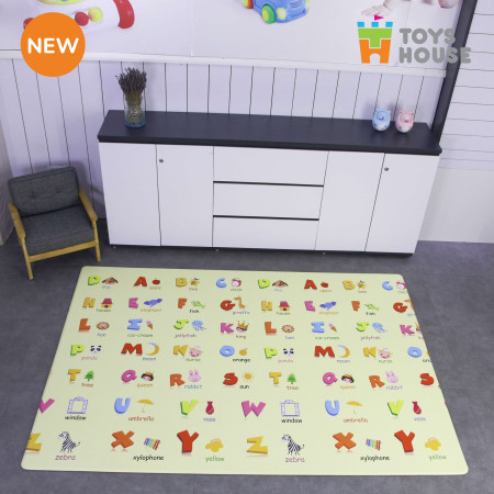 Thảm trải sàn Silicon 2 mặt chống trơn trượt cho bé Toys House 140*200*1cm NACH-2807 (Hình đường phố và chữ cái)