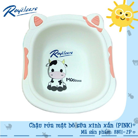 Chậu rửa mặt trẻ em in hình bò sữa xinh xắn Royalcare 8801-2