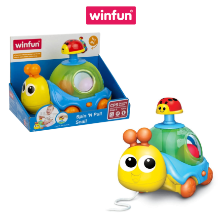 Đồ chơi ốc sên kéo dây phát nhạc kèm con quay bắn bóng - Winfun 0674-NL